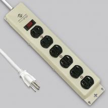 3P 6AC Outlets Steel Case Power Cord