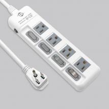 過載斷電4開4座電源延長線