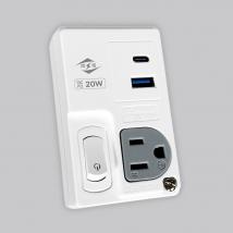 20W QC PD過載斷電分接式插座